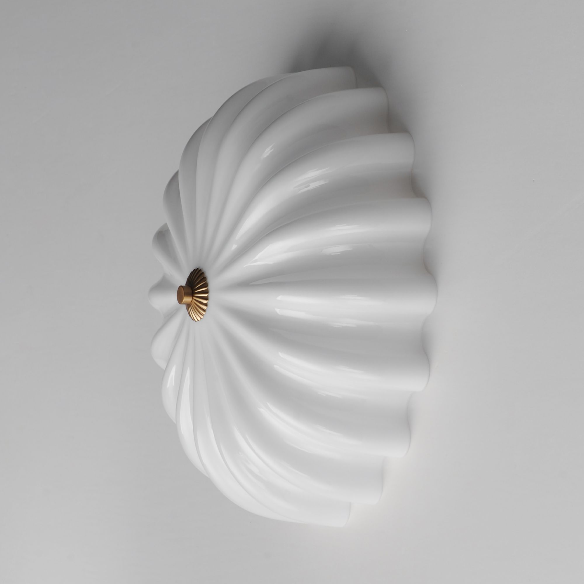 Image 2 Maxim Bundt 15" White/Natural Aged Brass Wall Sconce/Flush Light more views