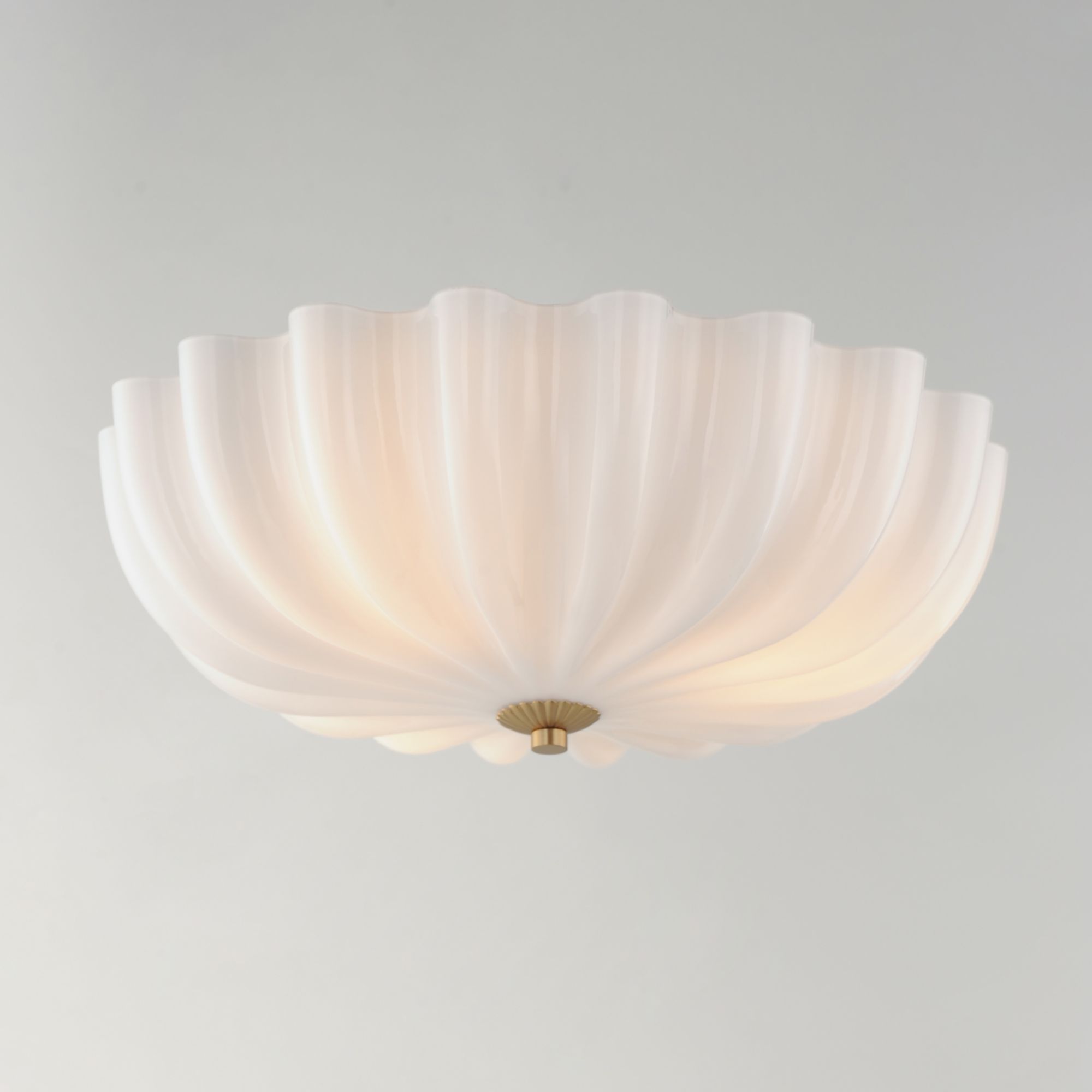 Image 4 Maxim Bundt 15" White/Natural Aged Brass Wall Sconce/Flush Light more views