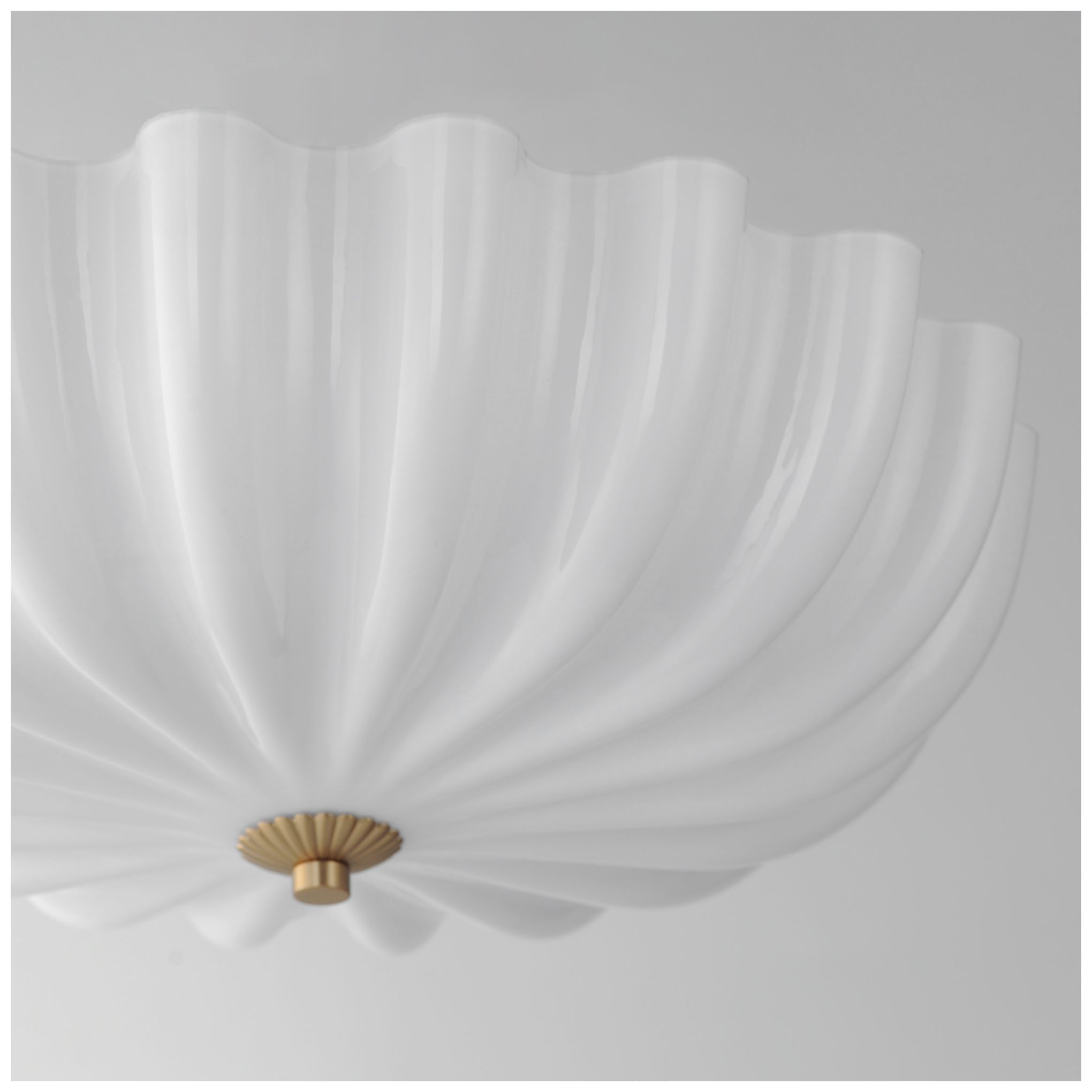 Image 5 Maxim Bundt 15" White/Natural Aged Brass Wall Sconce/Flush Light more views