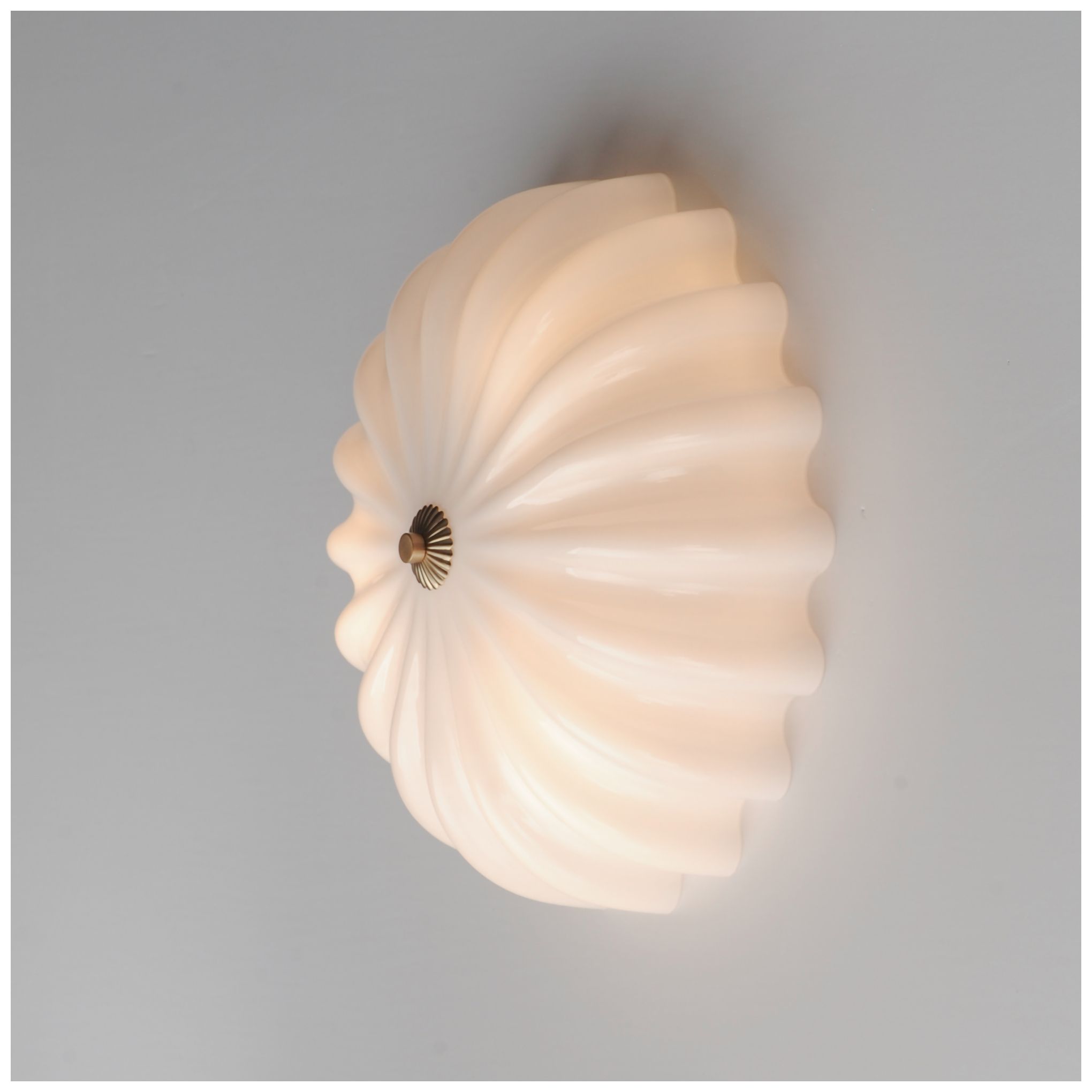 Image 6 Maxim Bundt 15" White/Natural Aged Brass Wall Sconce/Flush Light more views