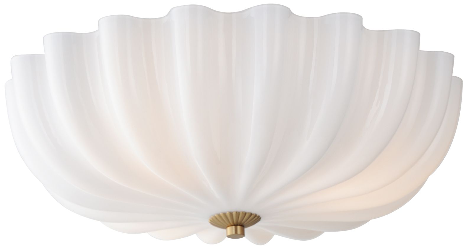 Maxim Bundt 15" White/Natural Aged Brass Wall Sconce/Flush Light