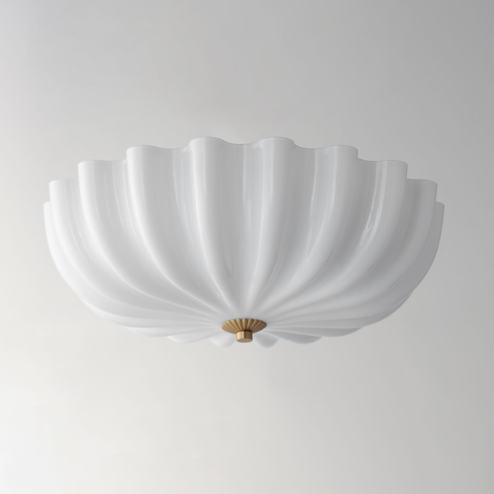 Image 3 Maxim Bundt 15" White/Natural Aged Brass Wall Sconce/Flush Light more views