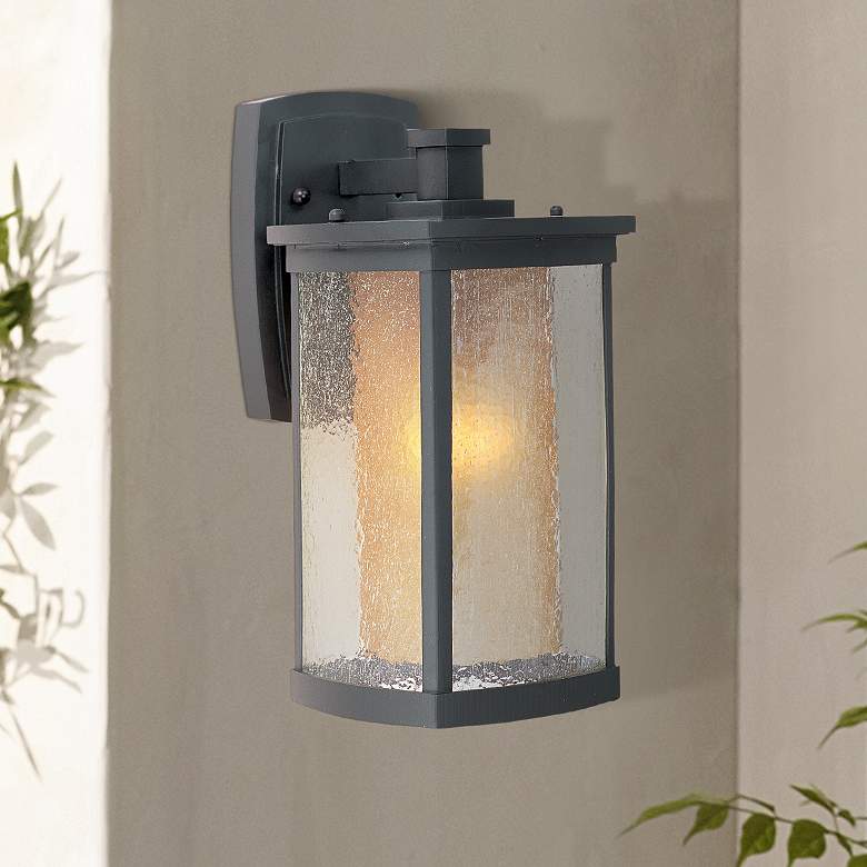 Image 1 Maxim Bungalow 13 3/4"H Bronze 2-Glass Outdoor Wall Light