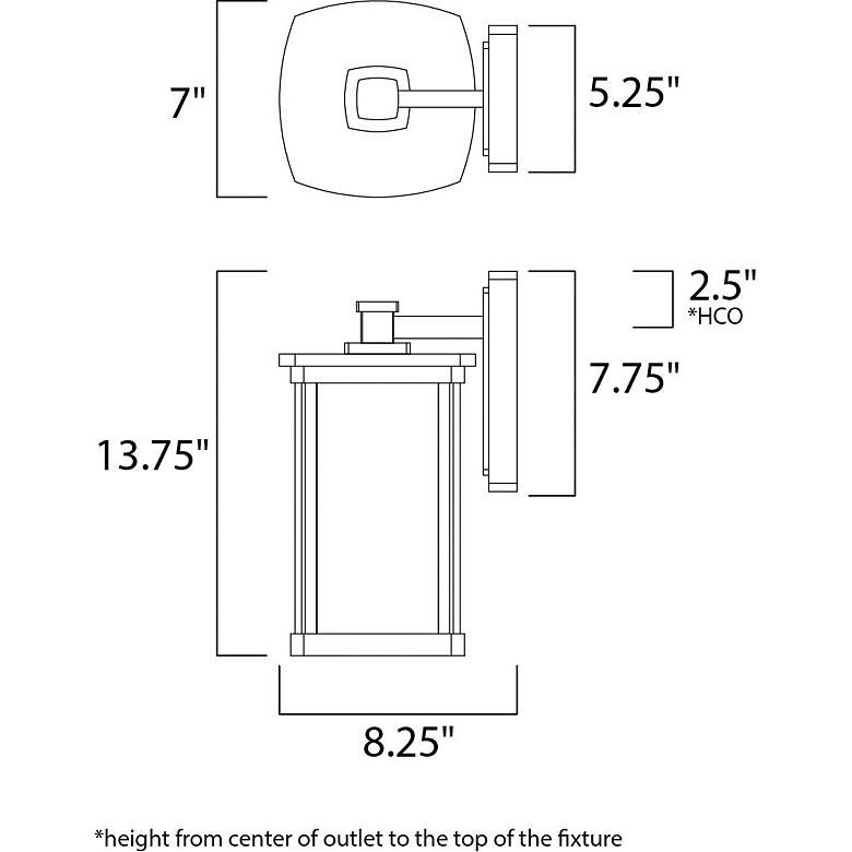 Image 2 Maxim Bungalow 13 3/4 inchH Bronze 2-Glass Outdoor Wall Light more views