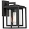 Maxim Cabana 11" High Black and Seeded Glass Outdoor Wall Light