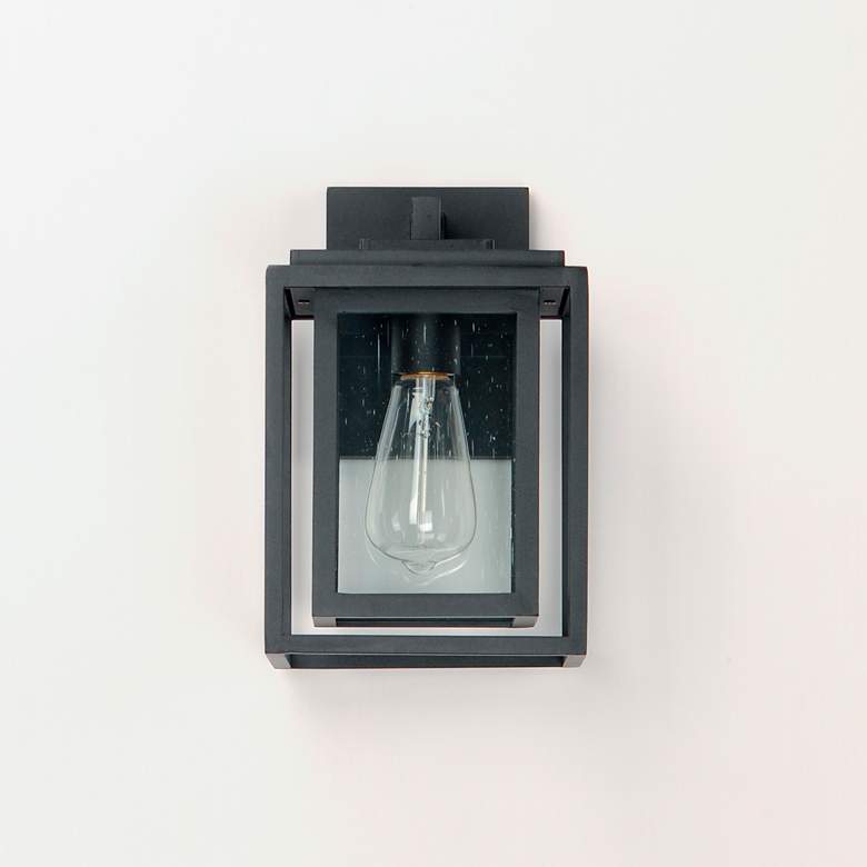 Image 4 Maxim Cabana 11" High Black and Seeded Glass Outdoor Wall Light more views
