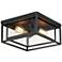 Maxim Cabana 12" Wide Black and Seeded Glass Outdoor Ceiling Light