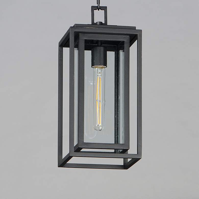Image 3 Maxim Cabana 15.5" High Black and Seeded Glass Outdoor Hanging Light more views