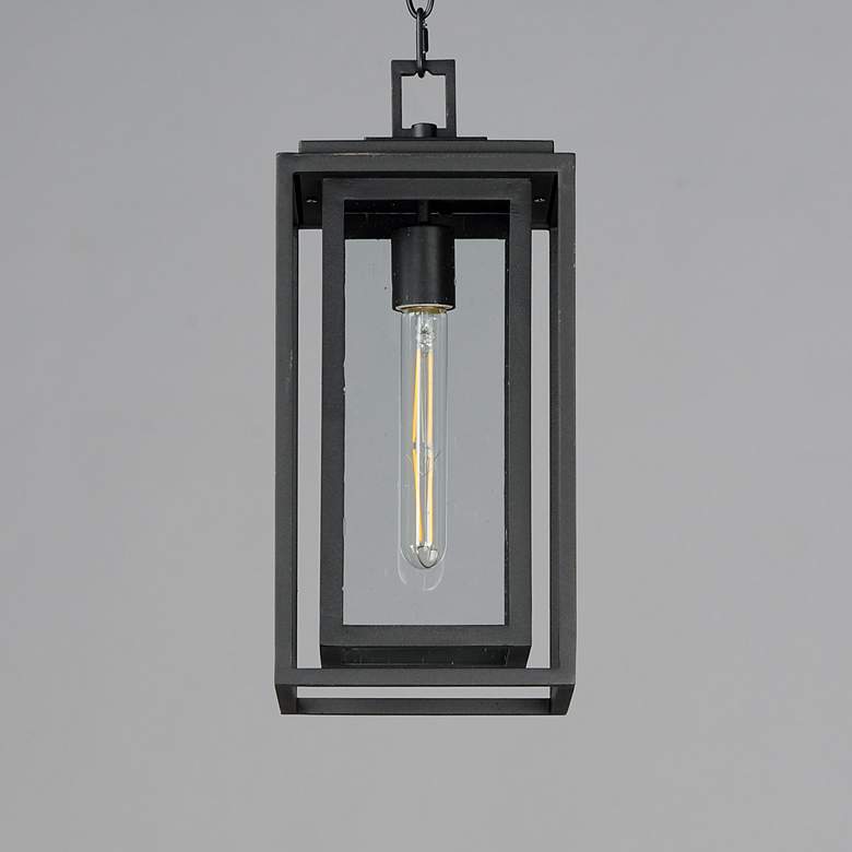 Image 4 Maxim Cabana 15.5" High Black and Seeded Glass Outdoor Hanging Light more views