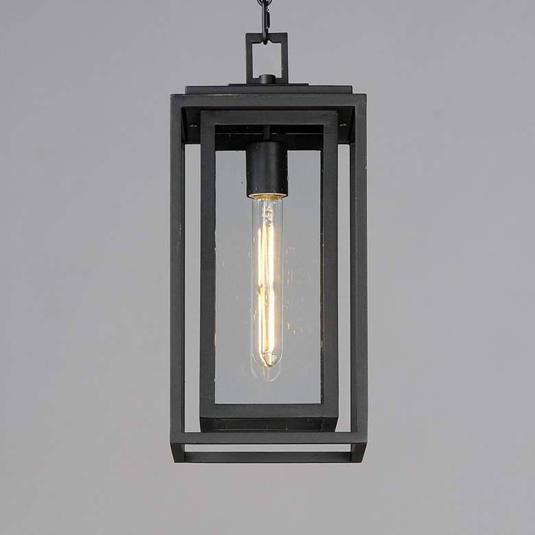Image 5 Maxim Cabana 15.5" High Black and Seeded Glass Outdoor Hanging Light more views