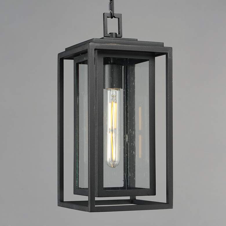 Image 6 Maxim Cabana 15.5" High Black and Seeded Glass Outdoor Hanging Light more views