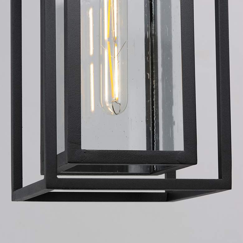Image 7 Maxim Cabana 15.5" High Black and Seeded Glass Outdoor Hanging Light more views
