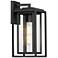 Maxim Cabana 15" High Black and Seeded Glass Outdoor Wall Light