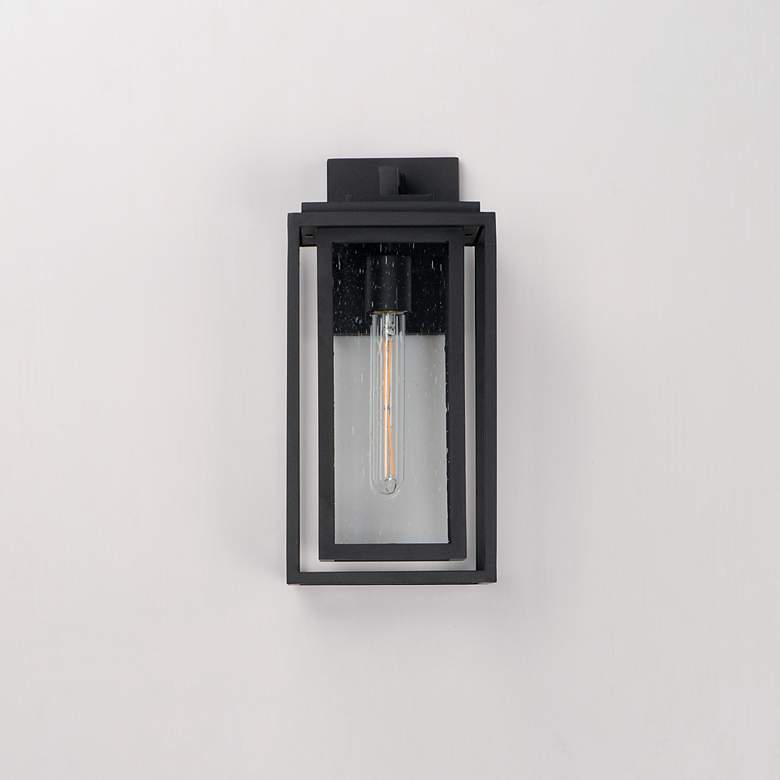 Image 4 Maxim Cabana 15" High Black and Seeded Glass Outdoor Wall Light more views