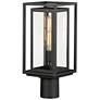 Maxim Cabana 16.75" High Black and Seeded Glass Outdoor Post Light