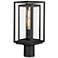 Maxim Cabana 16.75" High Black and Seeded Glass Outdoor Post Light