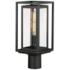 Maxim Cabana 16.75" High Black and Seeded Glass Outdoor Post Light