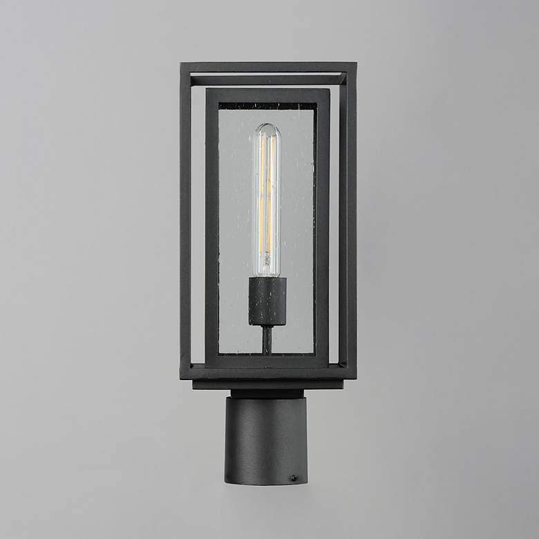 Image 3 Maxim Cabana 16.75" High Black and Seeded Glass Outdoor Post Light more views