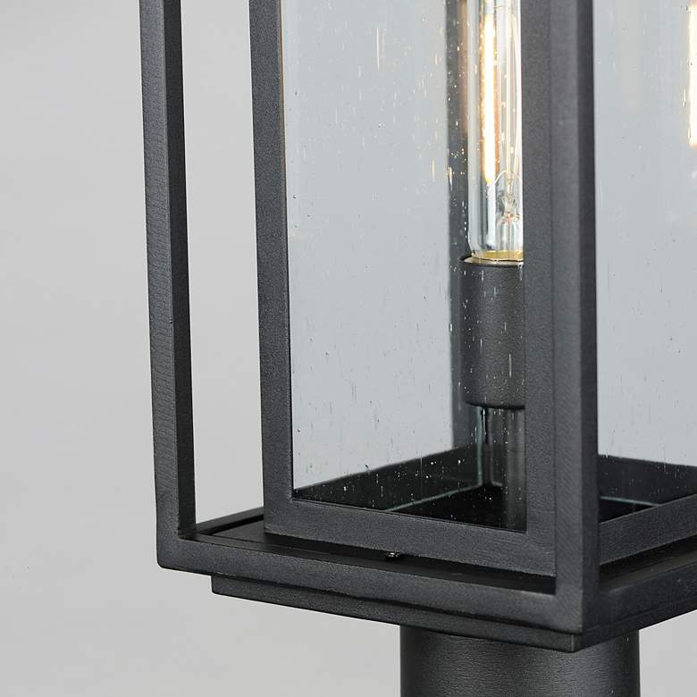 Image 6 Maxim Cabana 16.75" High Black and Seeded Glass Outdoor Post Light more views