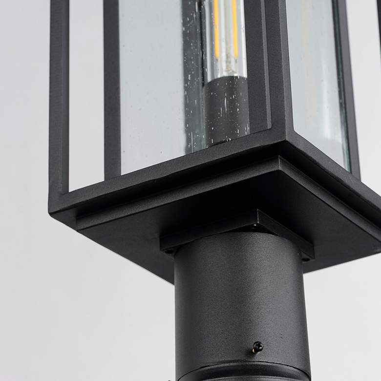 Image 7 Maxim Cabana 16.75" High Black and Seeded Glass Outdoor Post Light more views