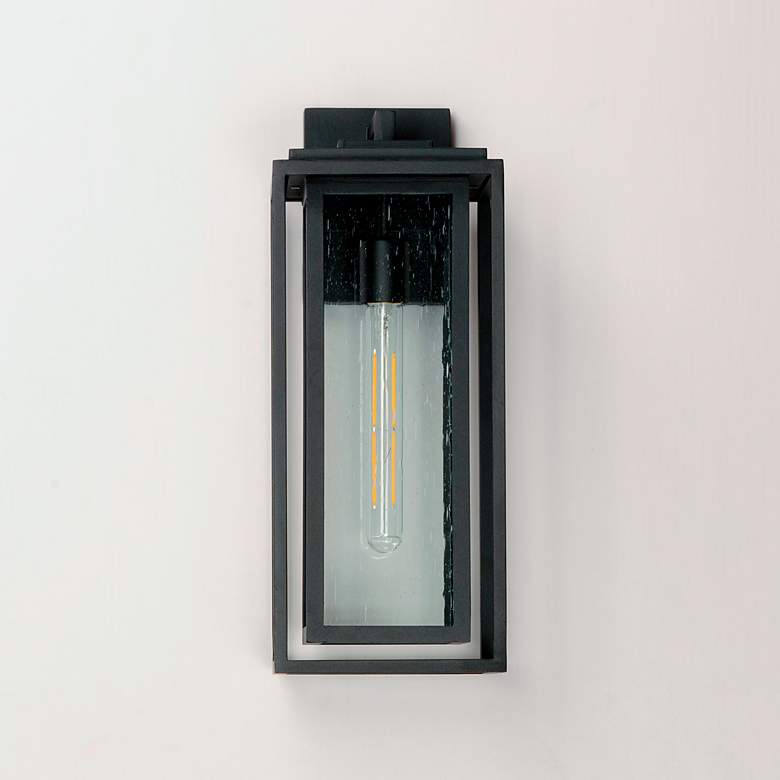 Image 5 Maxim Cabana 18" High Black and Seeded Glass Outdoor Wall Light more views