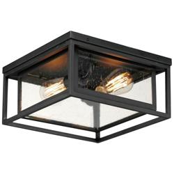 Maxim Cabana VX 12" Wide Black 2-Light Flush Mount