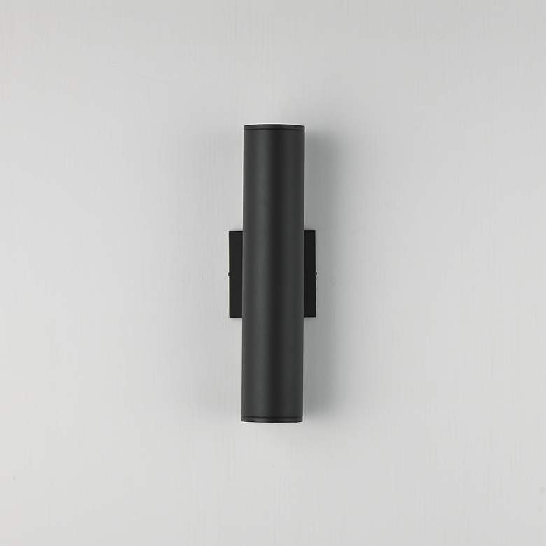 Image 2 Maxim Caldera 15" Black Outdoor Wall Sconce more views