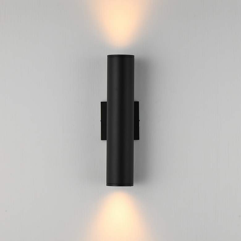 Image 3 Maxim Caldera 15" Black Outdoor Wall Sconce more views