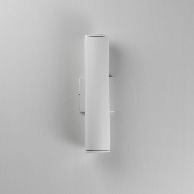 Image 2 Maxim Caldera 15" White Outdoor Wall Sconce more views