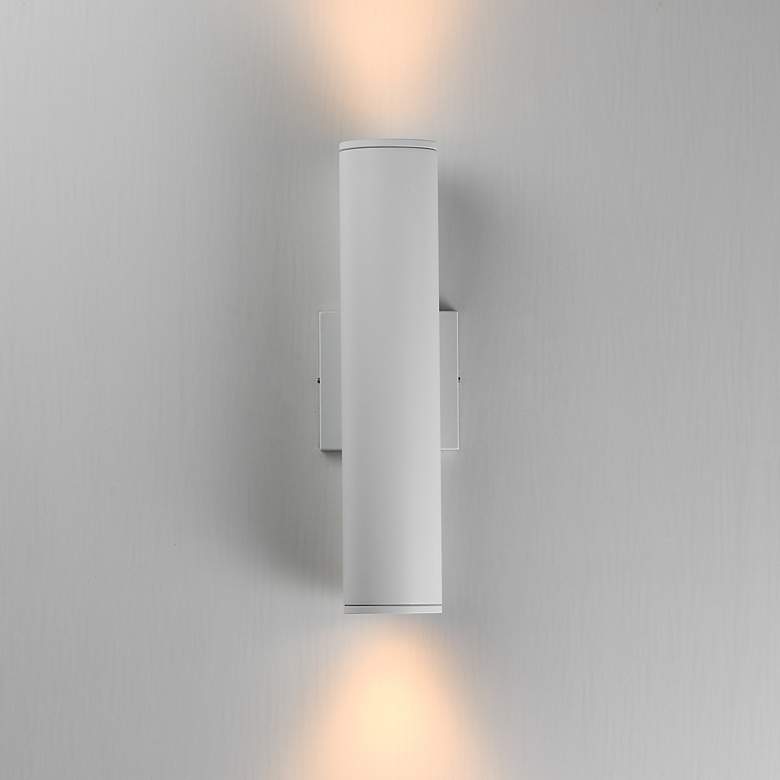 Image 3 Maxim Caldera 15" White Outdoor Wall Sconce more views