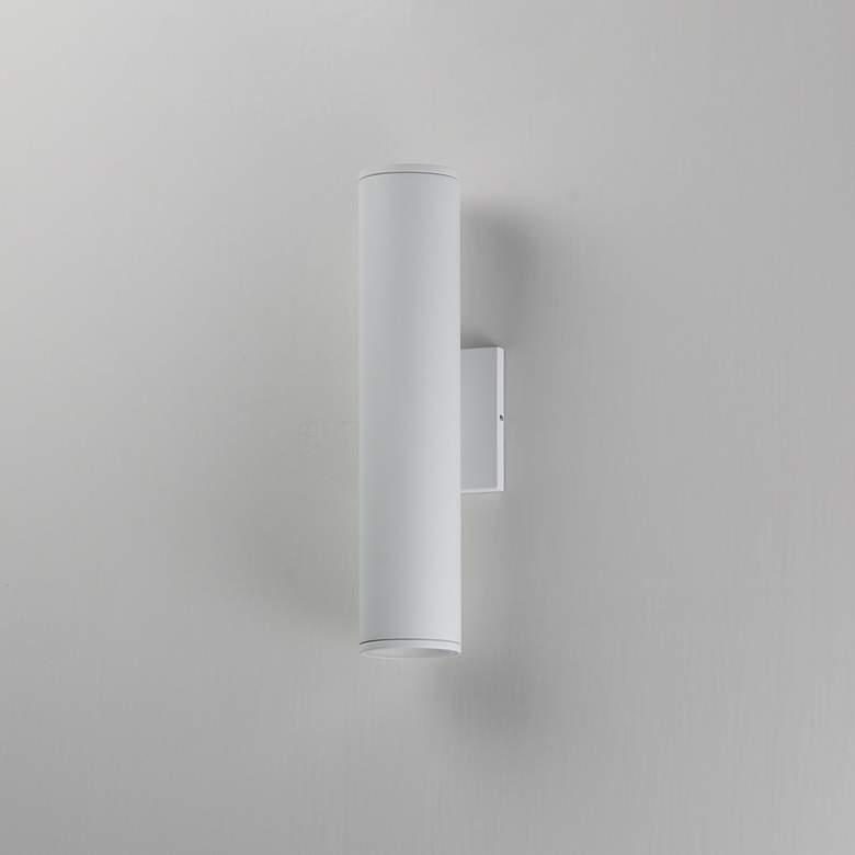 Image 4 Maxim Caldera 15" White Outdoor Wall Sconce more views