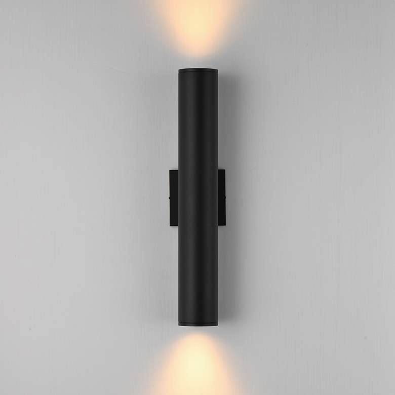 Image 3 Maxim Caldera 20" Black Outdoor Wall Sconce more views