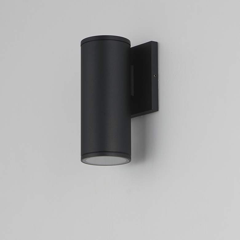Image 4 Maxim Caldera 7 1/2" Black Outdoor Wall Sconce more views