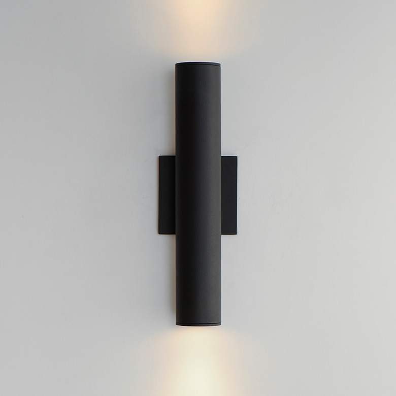 Image 1 Maxim Calibro 14 1/2" High Black LED Outdoor Wall Light