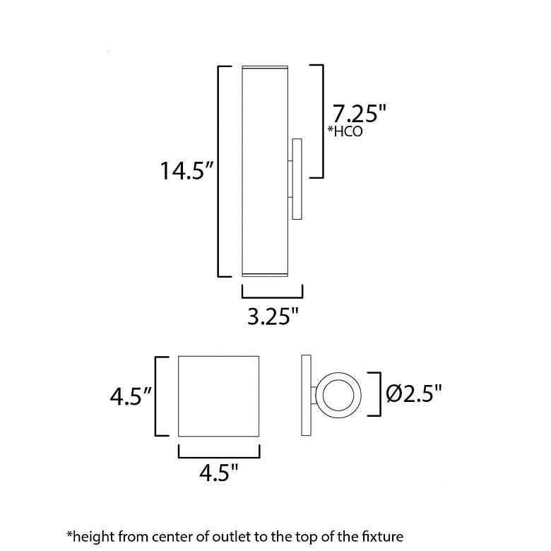 Image 5 Maxim Calibro 14 1/2" High Black LED Outdoor Wall Light more views
