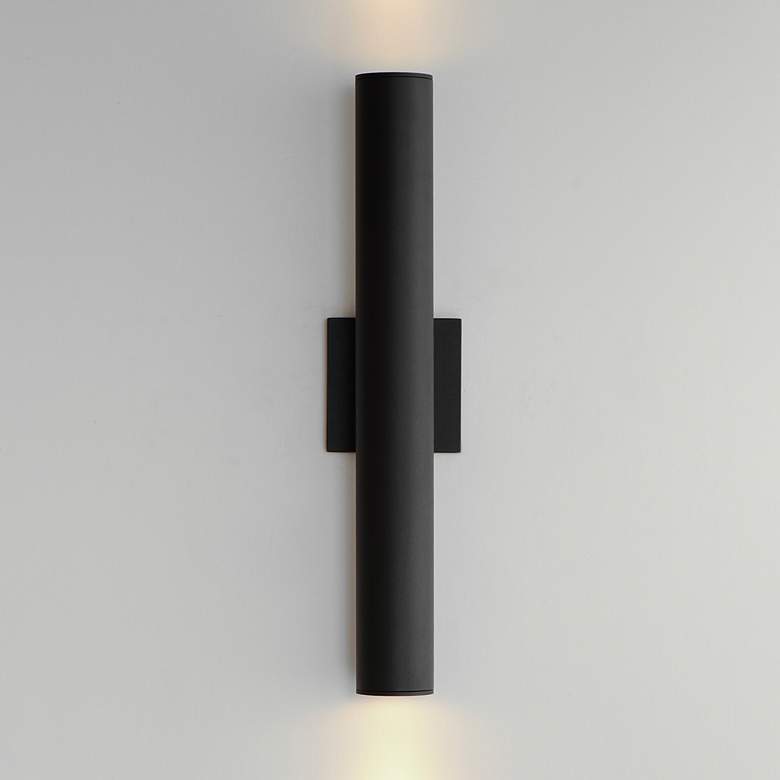 Image 1 Maxim Calibro 19 3/4" High Black LED Outdoor Wall Light