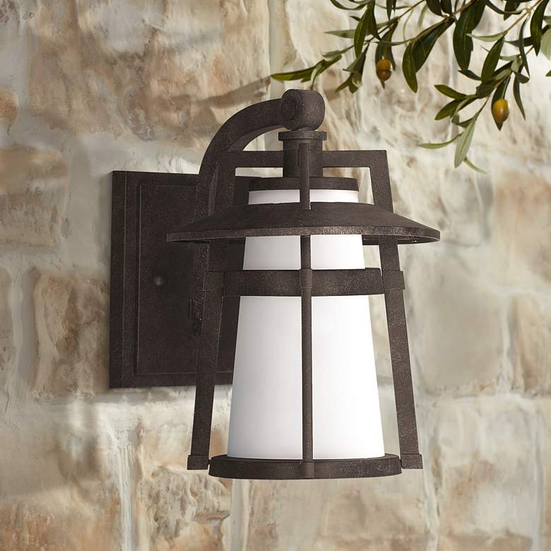 Image 1 Maxim Calistoga 10" High Adobe Bronze Outdoor Lantern Wall Light