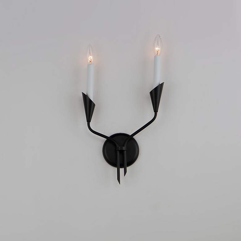 Image 3 Maxim Calyx 17" High Black 2-Light Wall Sconce more views