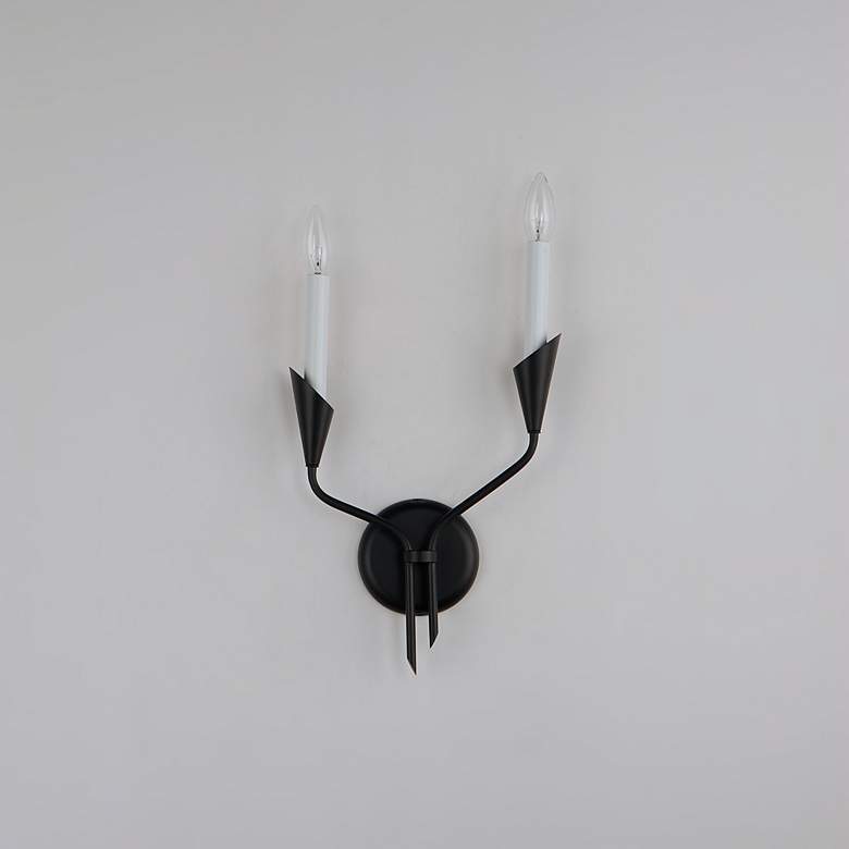 Image 4 Maxim Calyx 17" High Black 2-Light Wall Sconce more views