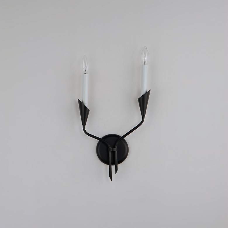 Image 3 Maxim Calyx 17 inch High Black 2-Light Wall Sconce more views