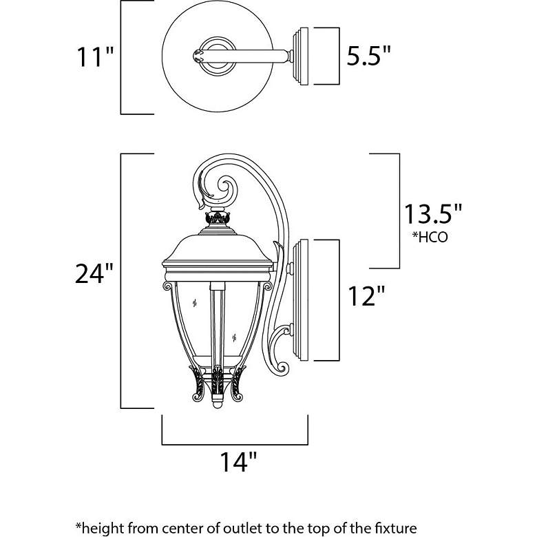 Image 3 Maxim Camden VX 24" High Golden Bronze 3-Light Outdoor Wall Lantern more views
