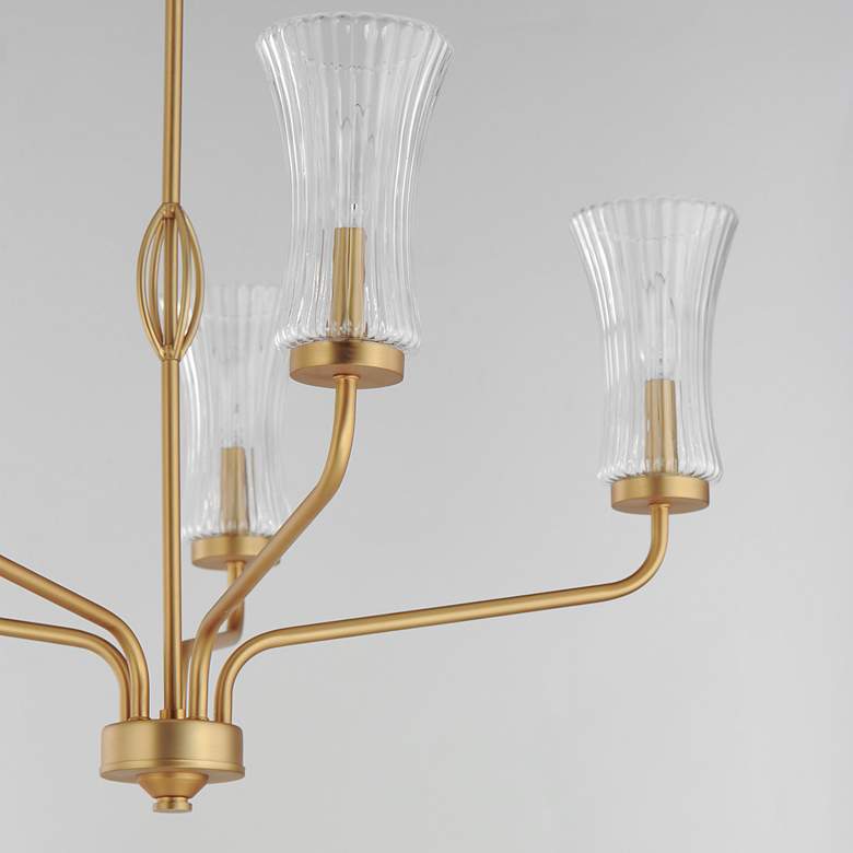 Image 4 Maxim Camelot 28 1/4"W Natural Aged Brass 5-Light Chandelier more views