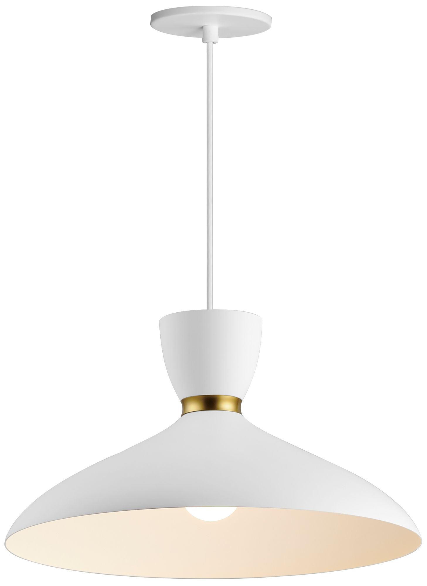 Maxim Carillon 15 3/4" Wide White Satin Brass Pendant Light