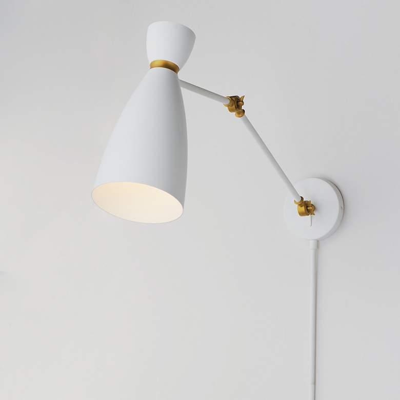 Image 3 Maxim Carillon White Articulating Wall Lamp more views