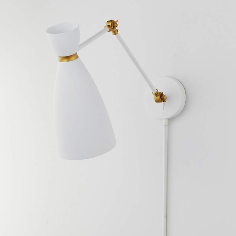 Image 4 Maxim Carillon White Articulating Wall Lamp more views