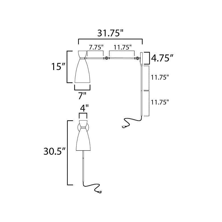 Image 5 Maxim Carillon White Articulating Wall Lamp more views