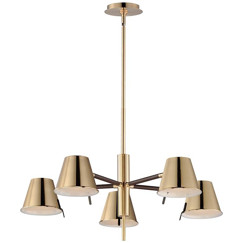 Image 2 Maxim Carlo 28" Wide 5-Light Bronze Downlight Modern Chandelier