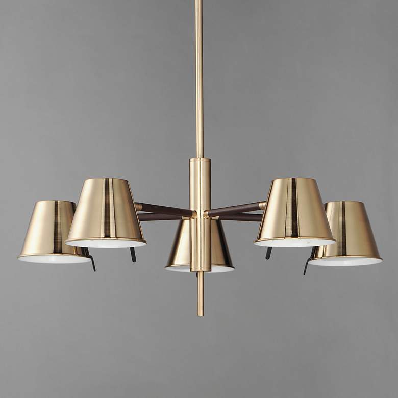 Image 1 Maxim Carlo 28" Wide 5-Light Bronze Downlight Modern Chandelier