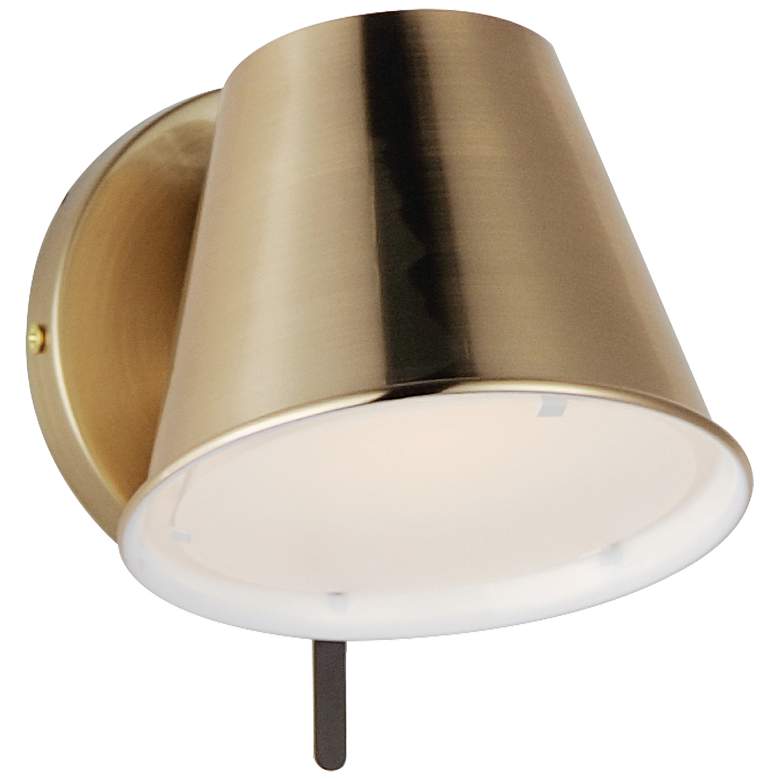 Image 1 Maxim Carlo 6 1/2 inch High Brass Finish LED Adjustable Wall Sconce