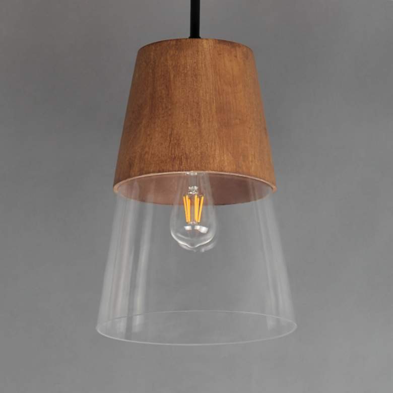 Image 2 Maxim Carpenter 10" Wide Black and Walnut Mini Pendant more views